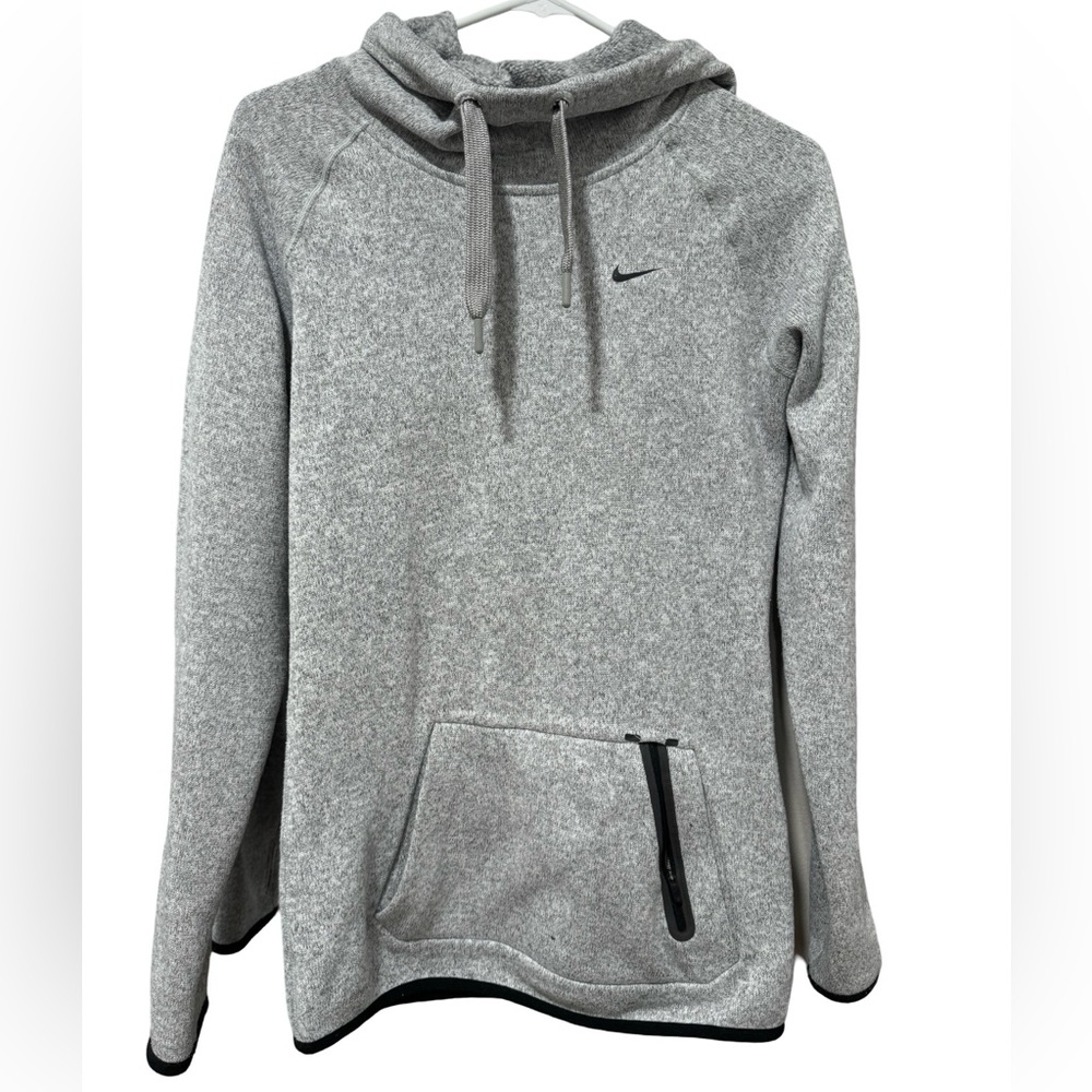 Nike Ladies Fleece Therma-Fit Hoodie Small Heathered Gray